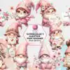 watercolor-valentine-pink-gnomes-clipart