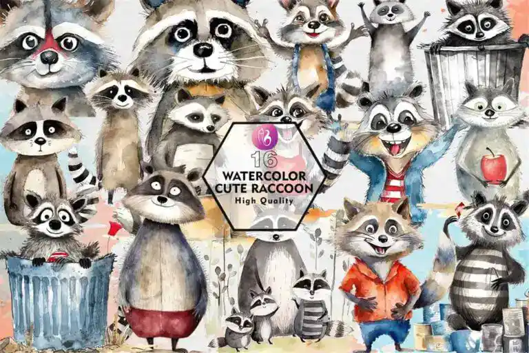 watercolor-cute-raccoon-clipart-png
