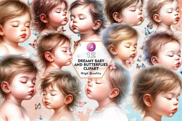 dreamy-baby-and-butterflies-clipart