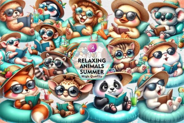 relaxing-animals-summer-clipart-png