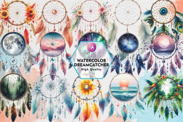 watercolor-dreamcatcher-clipart-png