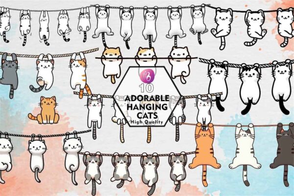 adorable-hanging-cats-clipart-png
