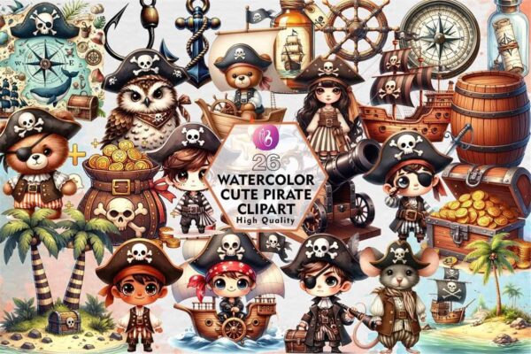 watercolor-cute-pirate-clipart-png