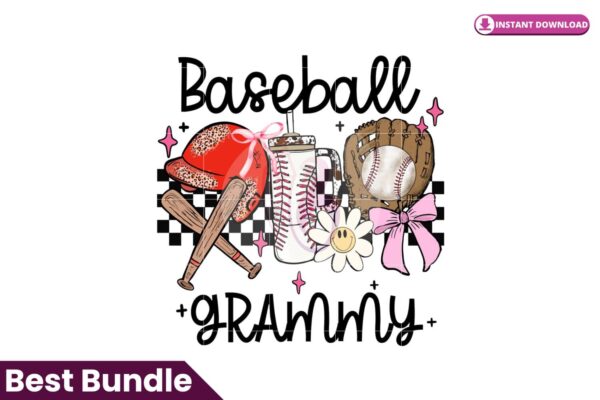 baseball-grammy-groovy-retro-checkered-png