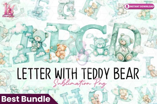 watercolor-letter-with-teddy-bear