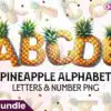 pineapple-letters-sublimation-clipart
