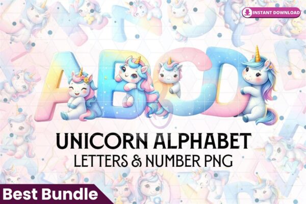 pastel-unicorn-alphabet-clipart-png