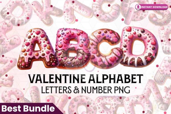 valentine-alphabet-donut-clipart-png