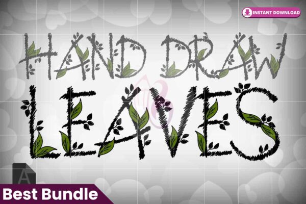 hand-draw-leaves-font