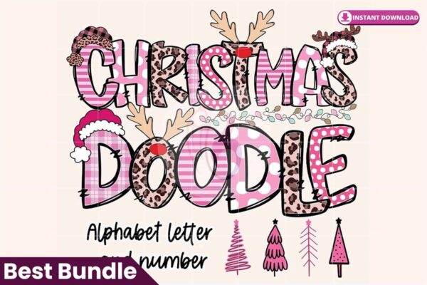 pink-christmas-doodle-alphabet-letters