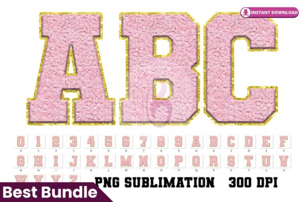 pastel-faux-chenille-alphabet-light-pink