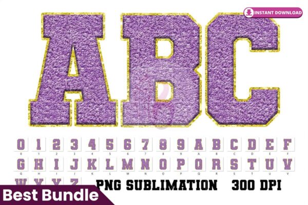 pastel-faux-chenille-alphabet-purple