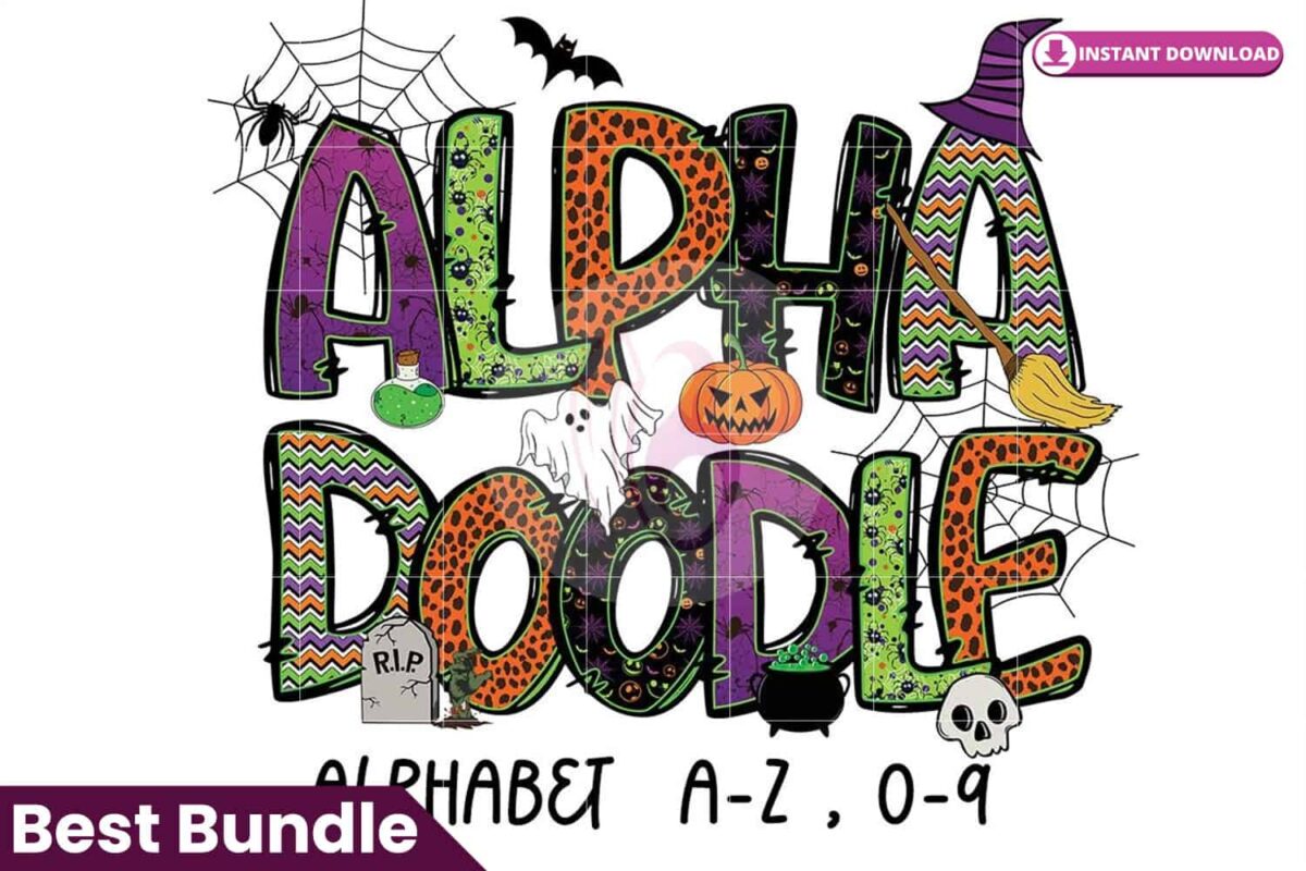 happy-halloween-doodle-alphabet-set