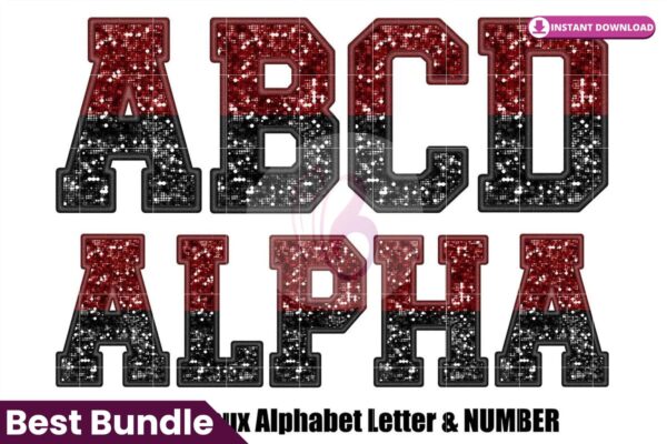 alphabet-sequin-faux-maroon-and-black