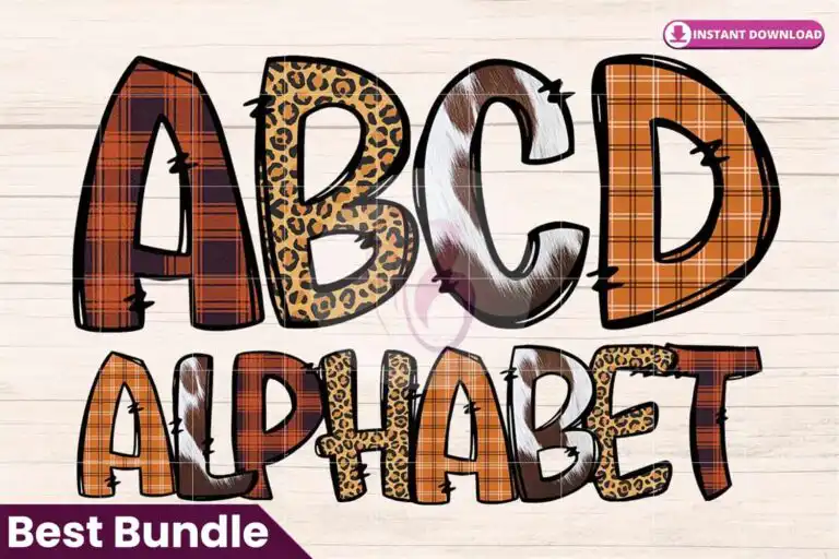 happy-fall-western-doodle-alphabet
