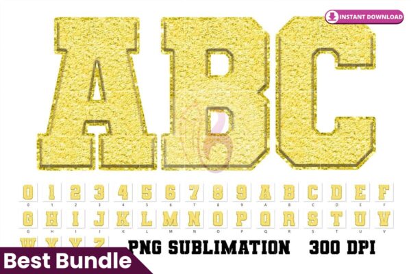 pastel-faux-chenille-alphabet-yellow