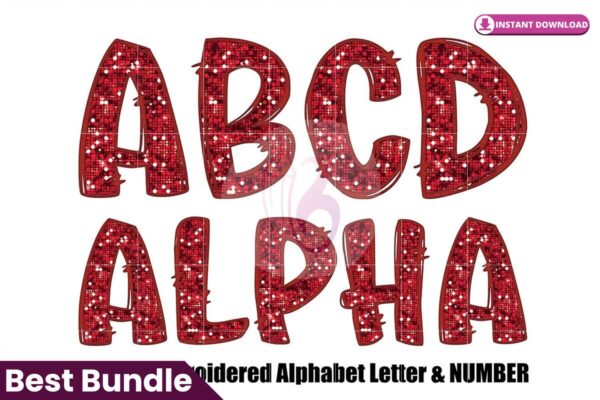 faux-embroidered-sequin-doodle-alphabet