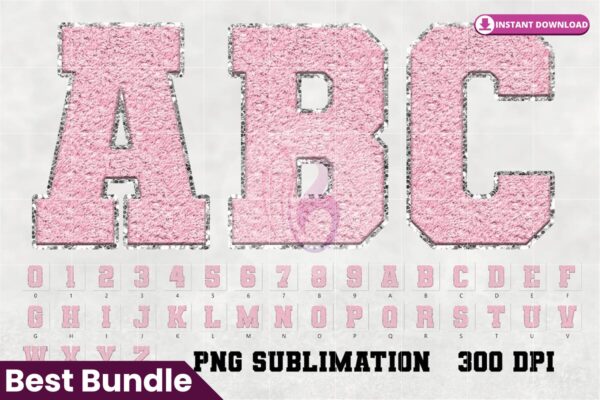 sport-chenille-alphabet-light-pink