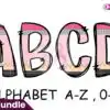 School Pink Pencil Alphabet Letters school-pink-pencil-alphabet-letters