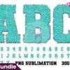 Sport Chenille Faux Alphabet Teal Color sport-chenille-faux-alphabet-teal-color