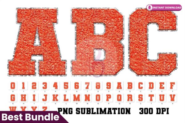 sport-chenille-faux-alphabet-orange