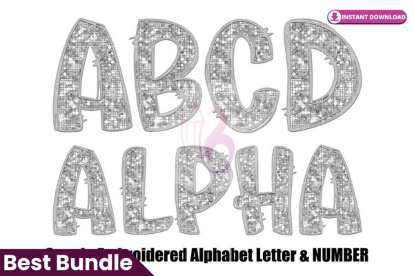 faux-embroidered-sequin-doodle-alphabet