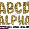 gold-glitter-fuax-sequin-doodle-alphabet