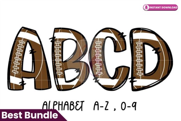 football-alphabet-doodle-sublimation