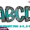 Turquoise Leopard Alphabet Doodle Font turquoise-leopard-alphabet-doodle-font