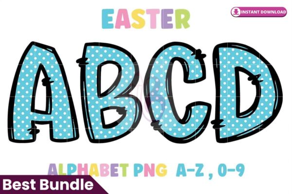easter-blue-pastel-alphabet-doodle-font