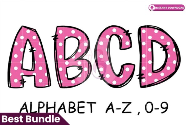valentine-pink-dot-alphabet-letters