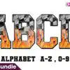 fire-race-track-checkered-alphabet-font