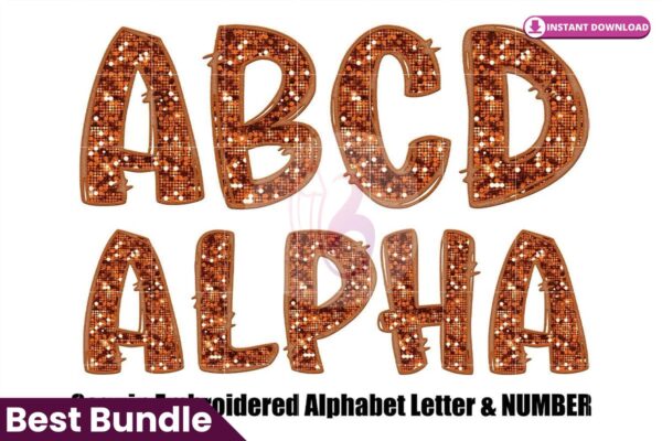 faux-embroidered-sequin-doodle-alphabet
