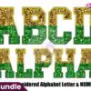 gold-and-green-fuax-sequin-alphabet-png