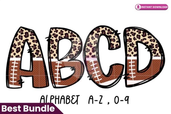 football-and-leopard-alphabet-doodle