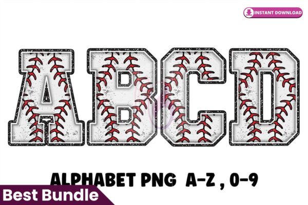 baseball-durty-alphabet-font-png