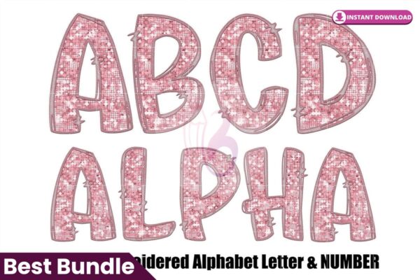 faux-embroidered-sequin-doodle-alphabet
