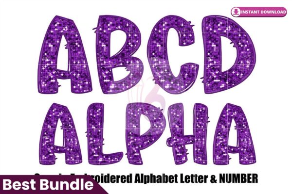 faux-embroidered-sequin-doodle-alphabet