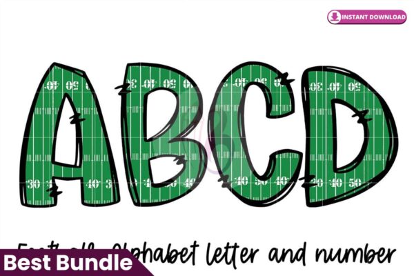 football-stadium-alphabet-doodle-font
