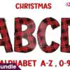 christmas-buffalo-plaid-doodle-alphabet
