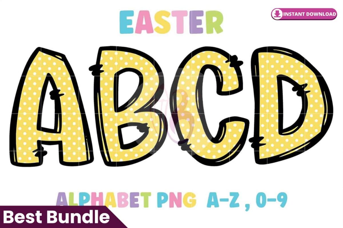 easter-alphabet-font-yellow-dot-png