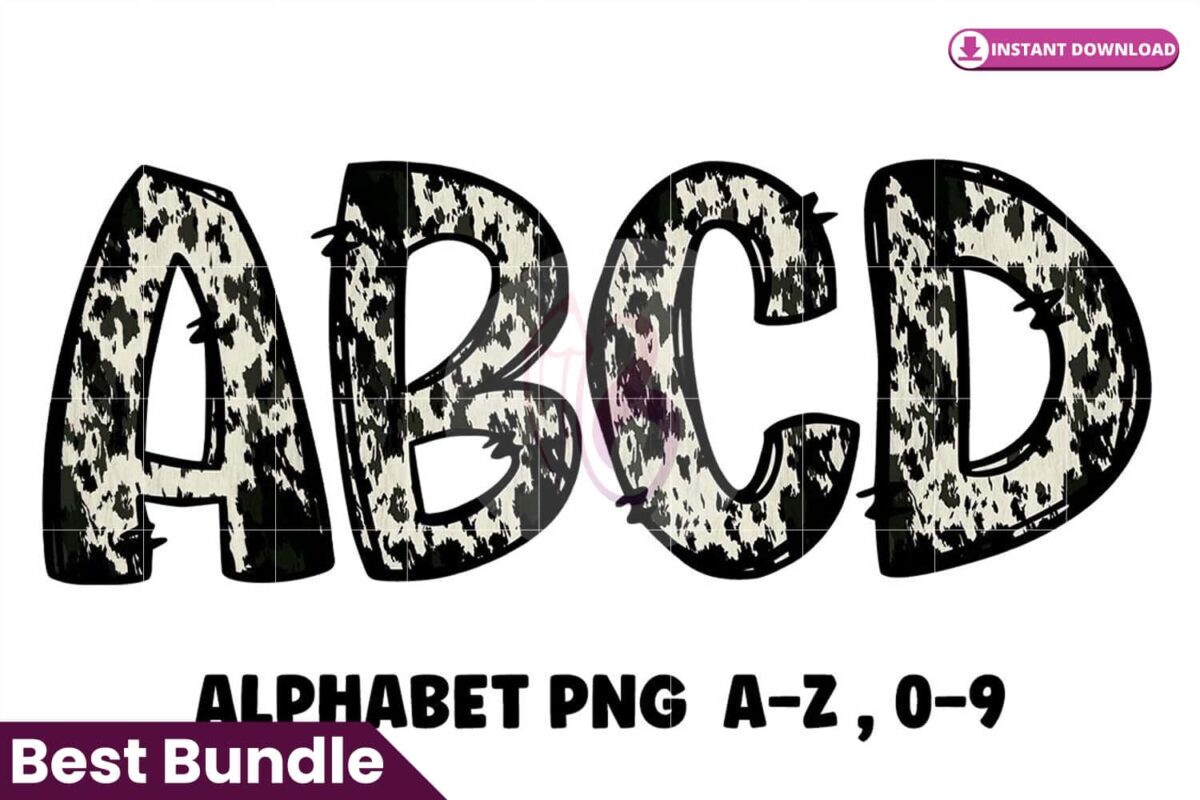 cowhide-alphabet-doodle-font-png