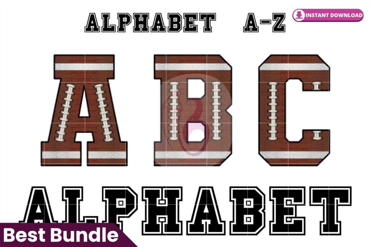 football-alphabet-sublimation-png