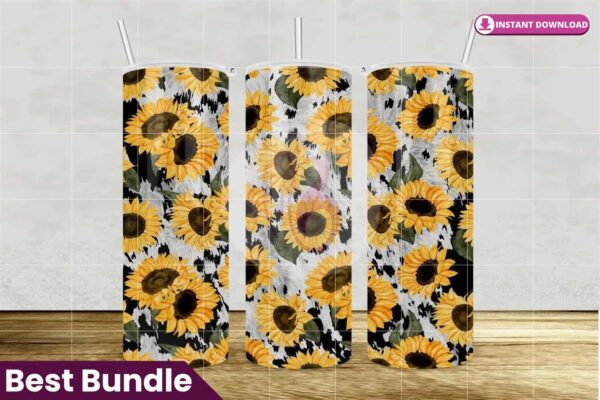 cowhide-sunflower-western-tumbler-20oz