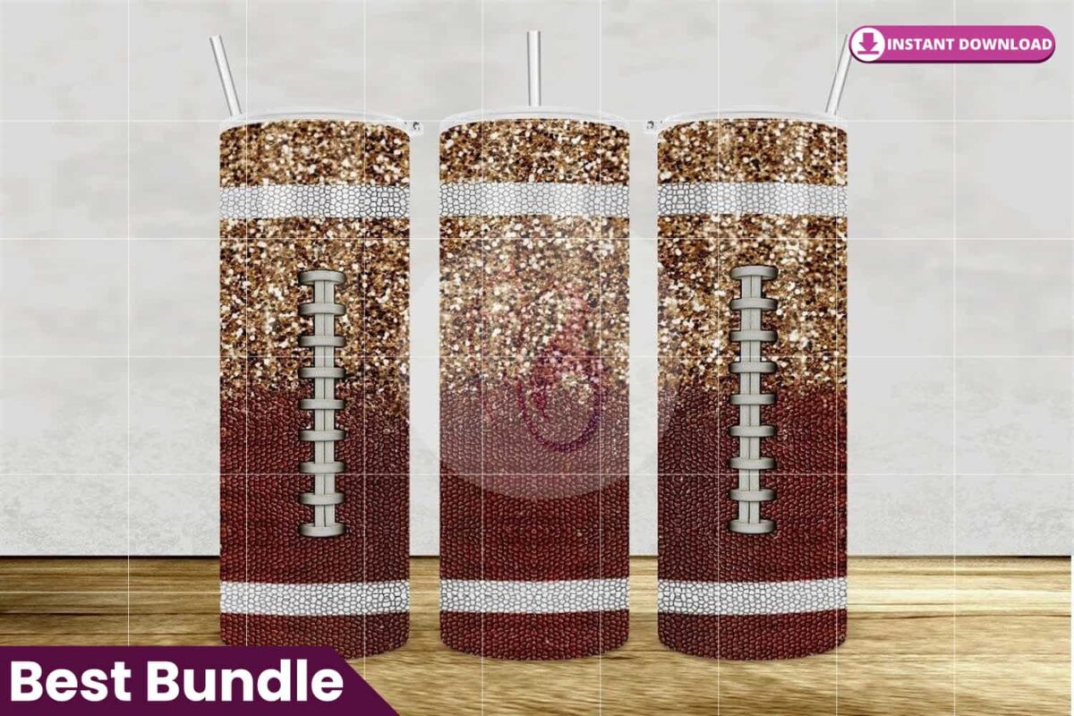 football-glitter-tumbler-sublimation