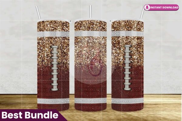 football-glitter-tumbler-sublimation