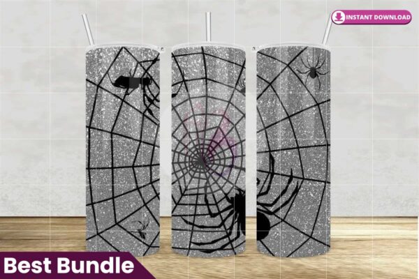 gray-glitter-spider-web-halloween