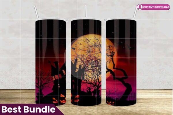 witch-house-pumpkins-halloween-tumbler