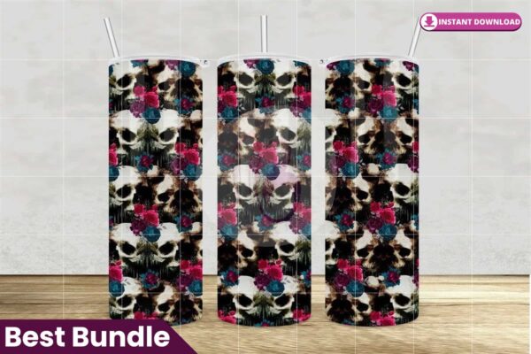skulls-and-flowers-tumbler-template