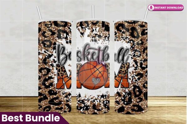 basketball-mom-leopard-glitter-tumbler